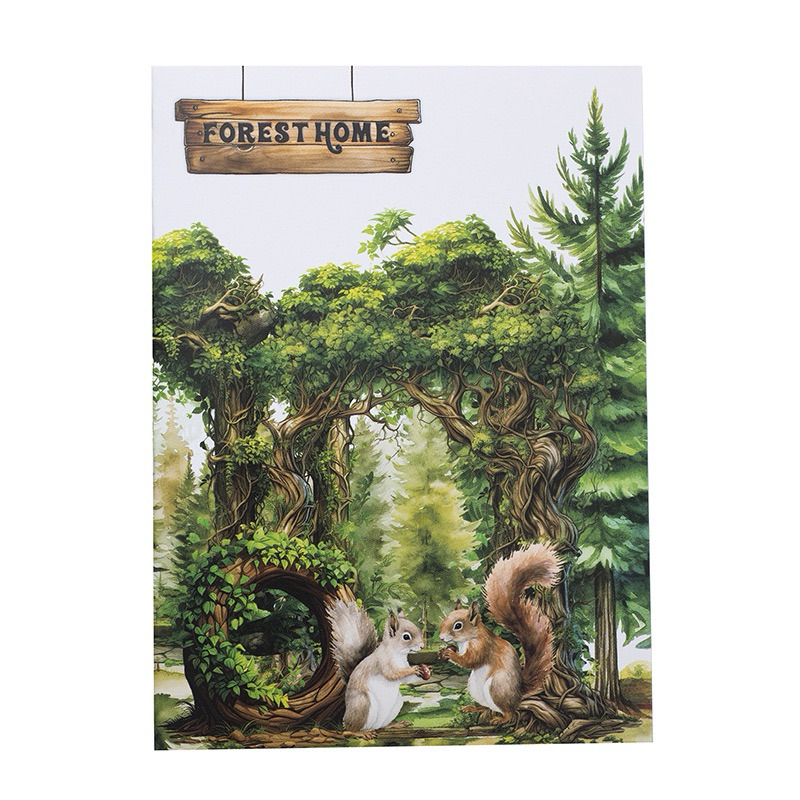 

(1EF) sticker transparan motif hutan binatang alam pohon tree nature animal forest home series