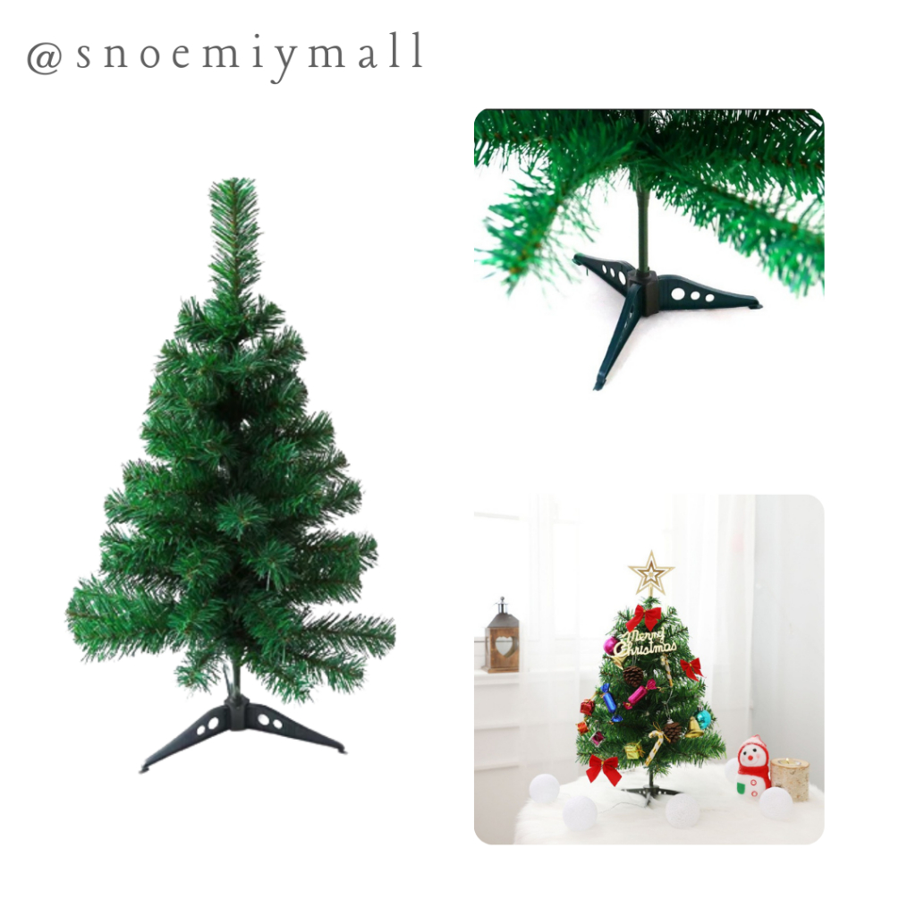 Pohon Natal Mini 50cm Pohon Pinus Natalan Polos Pohon Natal Meja Kecil