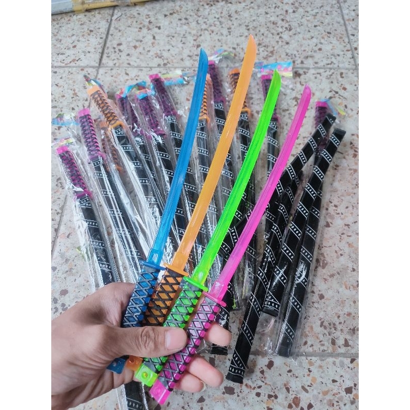 mainan pedang samurai warna transparan 34cm  / mainan katana / pedang pedangan anak / mainan anak mu