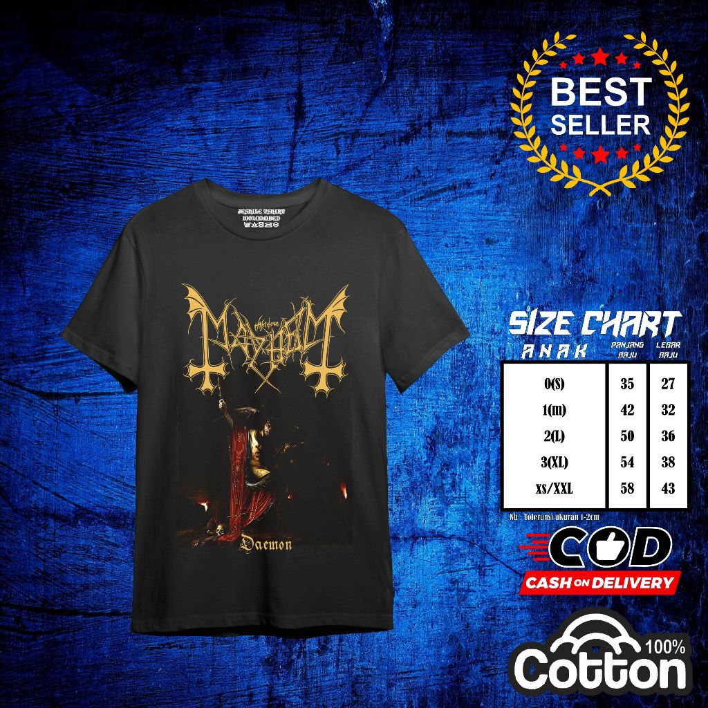 Kaos Metal / Baju metal band/mayhem daemon- Private Judgment Day / T shirt Metal / Kaos Band / Tshir
