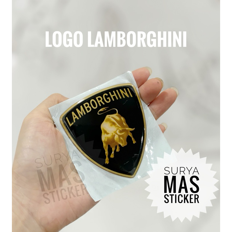 

stiker logo mobil lamborghini timbul