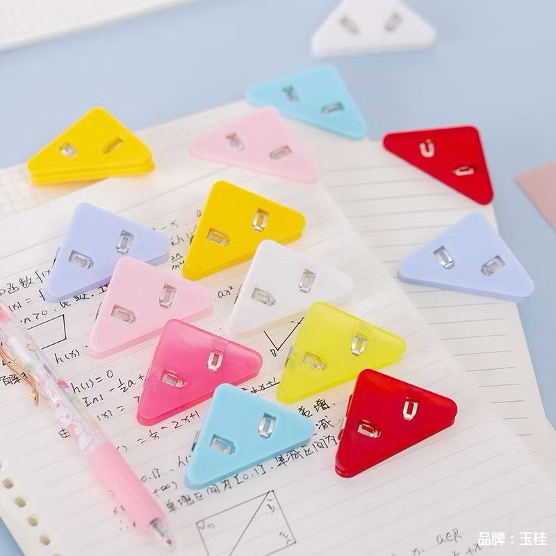 

Clip Klip Kertas/5pcs Klip Binder/Penjepit Sudut Kertas/Klip Sudut Kertas Segitiga Warna Warni / SH LC15