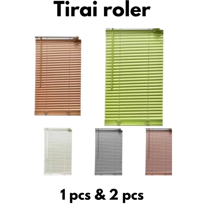 tirai jendela model roller atau gulung murah (1 & 2 pcs)/tirai plastik PVC gulung atau blind TERMURA