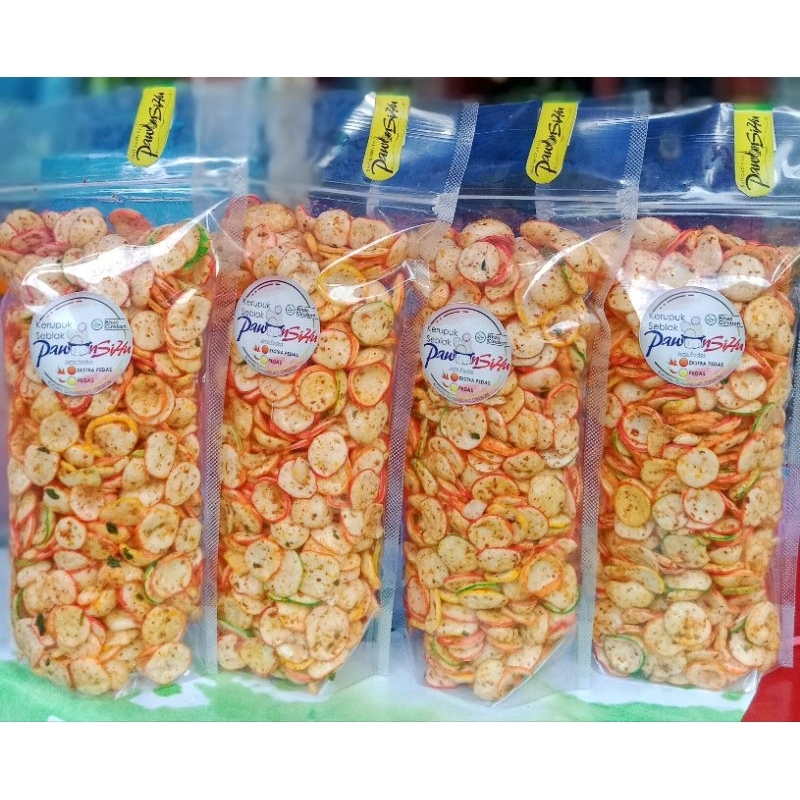 

KERUPUK SEBLAK PEDAS EKSTRA DAUN JERUK/MAKARONI SEBLAK PEDAS 1KG