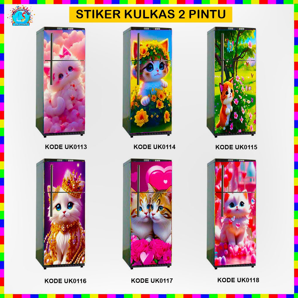 Stiker Kulkas 2 Pintu Karakter Kucing