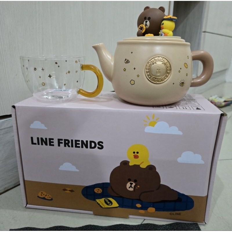 Line Friends - teapot with cup set