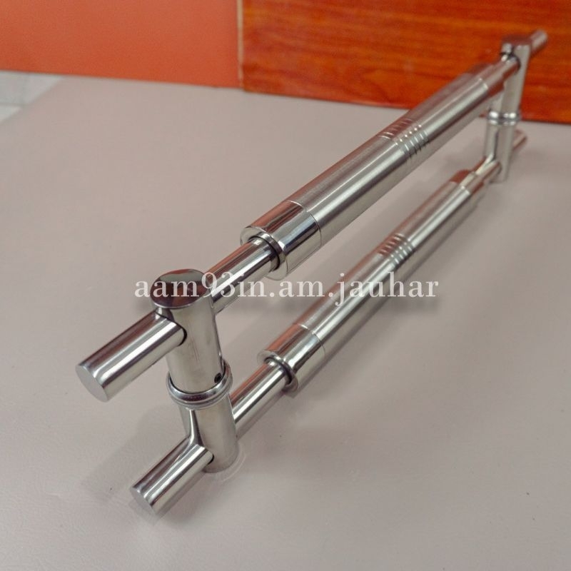 Handle Pintu Rumah Panjang 45 cm Tarikan Gagang Kunci L Kaca Koco Atm Swalayan / Kayu Sunduk Bulat S