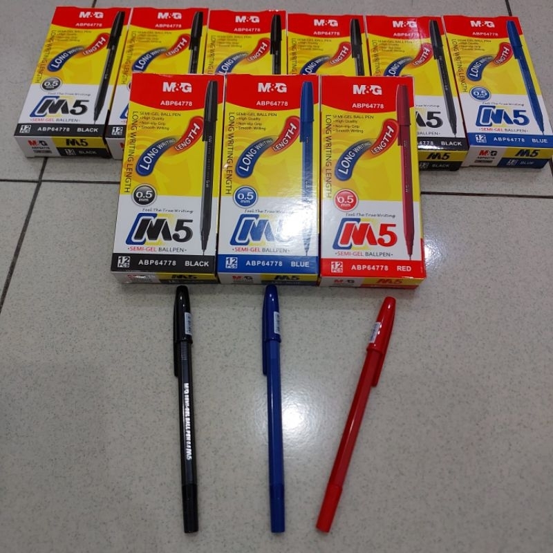 

Pulpen 0.5mm Semi Gel Ball Pen M5 Merk M&G Ball Point