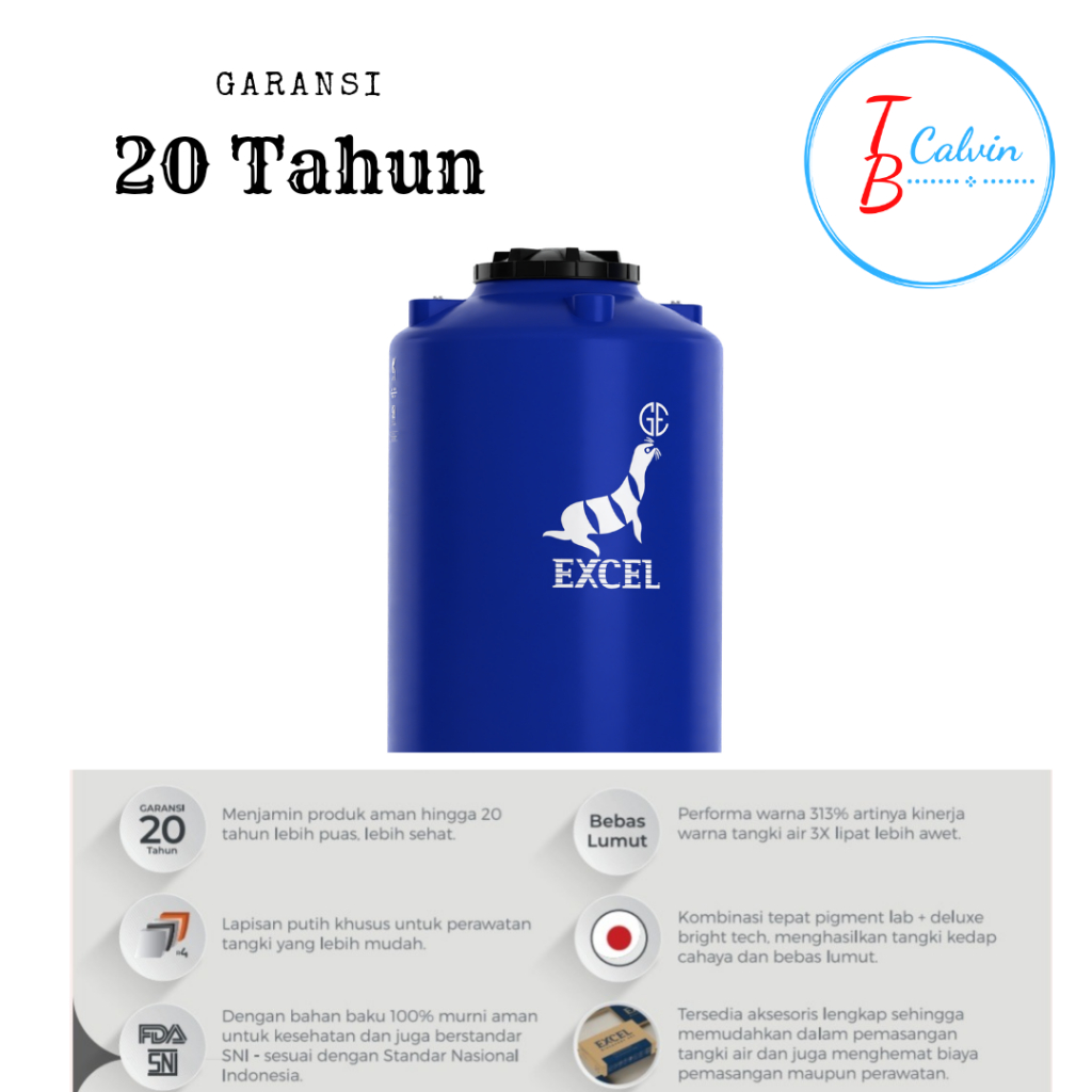 Tangki / Tandon / Toren Air Excel AL 700 isi 700 Liter