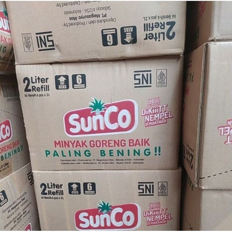 

MAX CO 1 KARTON / Sunco Minyak Goreng Refill 2 Liter ISI 6