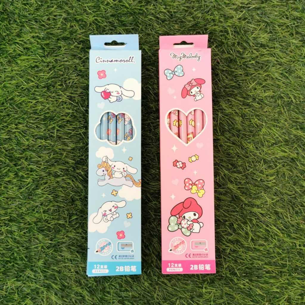 

Pensil 2B Motif Sanrio Melody Cinnamoroll (1 Pack isi 12 Pcs + 1 Rautan )