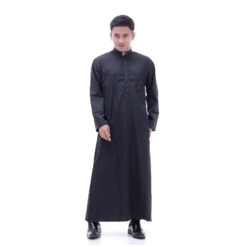 JUBAH KOKO HITAM TERBARU MODEL HARAMAIN