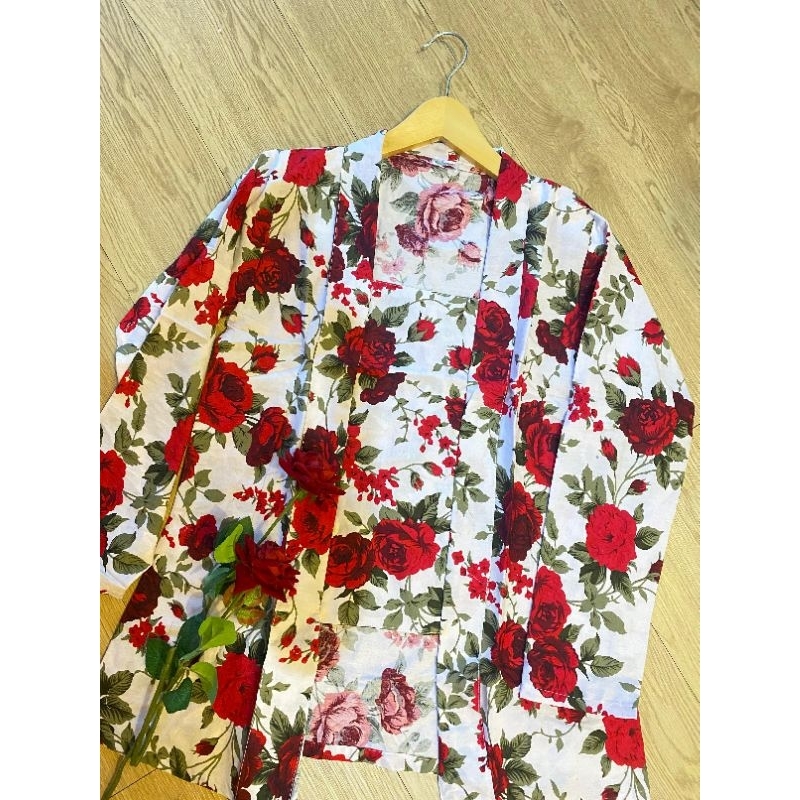 Set Kebaya Atasan Rok Selendang Bross Roselly Merah Bridesmaid Adat Jawa