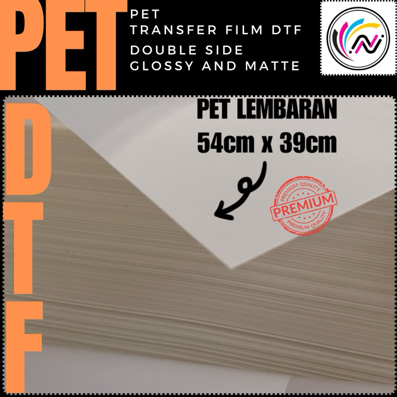 

10PC PET Transfer Film DTF Double Side Glossy dan Matte