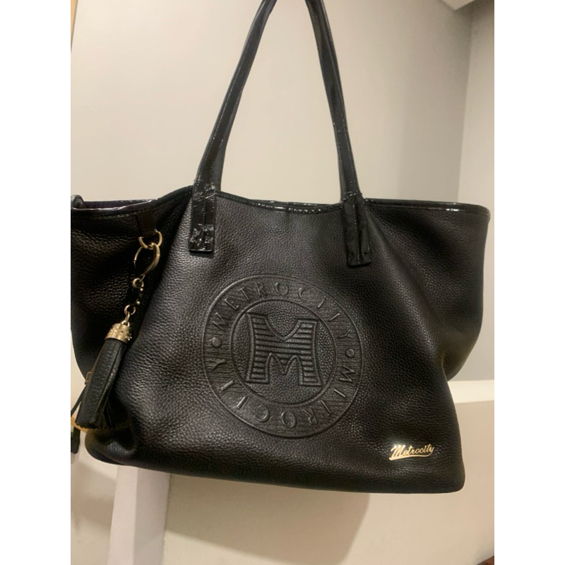 preloved tote metrocity komplit pouch dan bag chain
