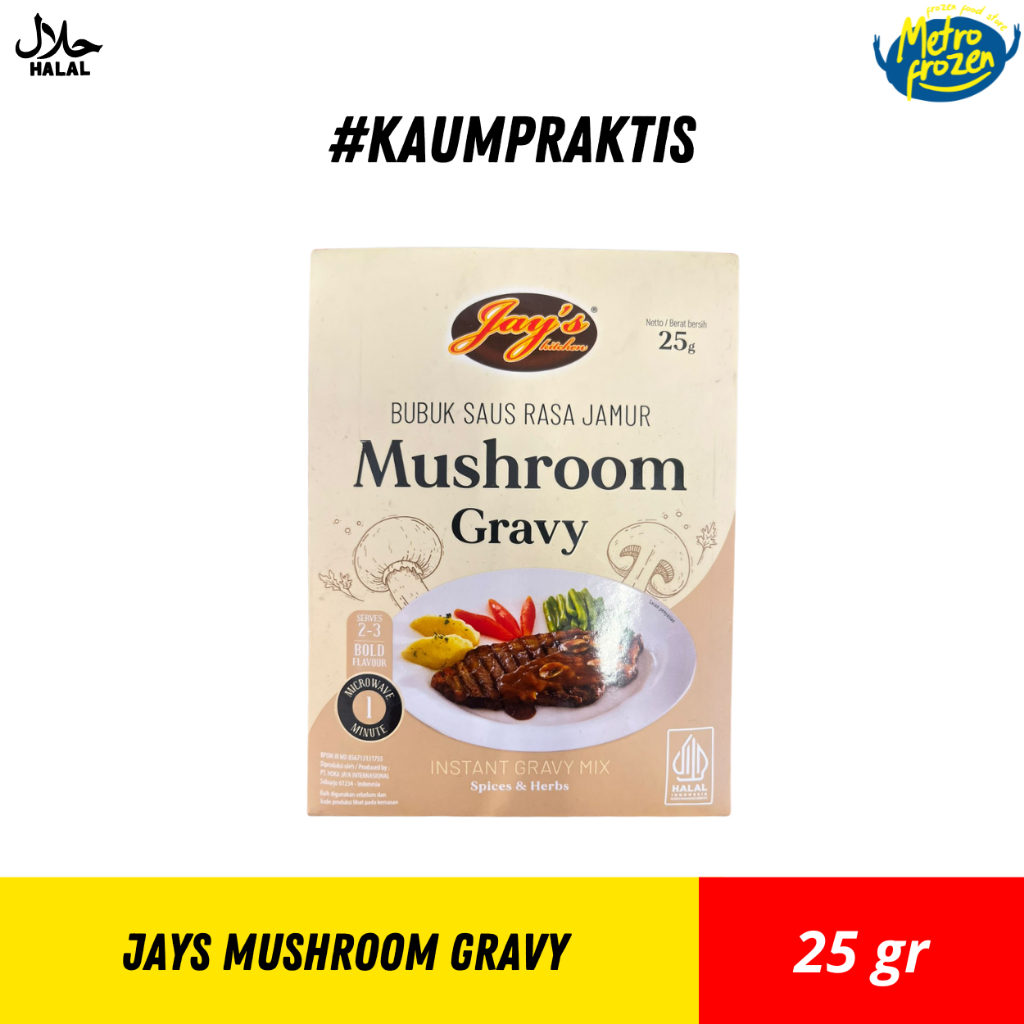 

Jays Mushroom Gravy 25gr //bubuk saus rasa jamur //bumbu saus rasa jamur instan Banjarmasin