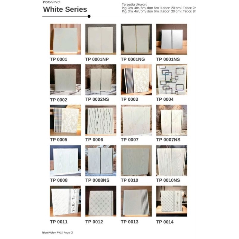 Plafon PVC White Series 4M, 5M, 6M Titian PVC