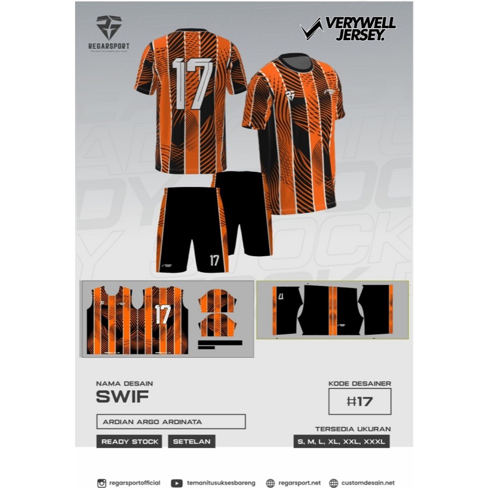 REGARSPORT - 89 jersey verywell, stellan, atasan dan bawahan