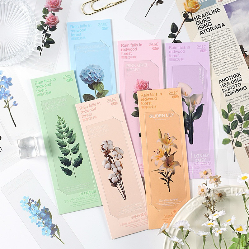 

Pembatas Buku Bookmark Aesthetic Bahan PET Flower Collection Edition