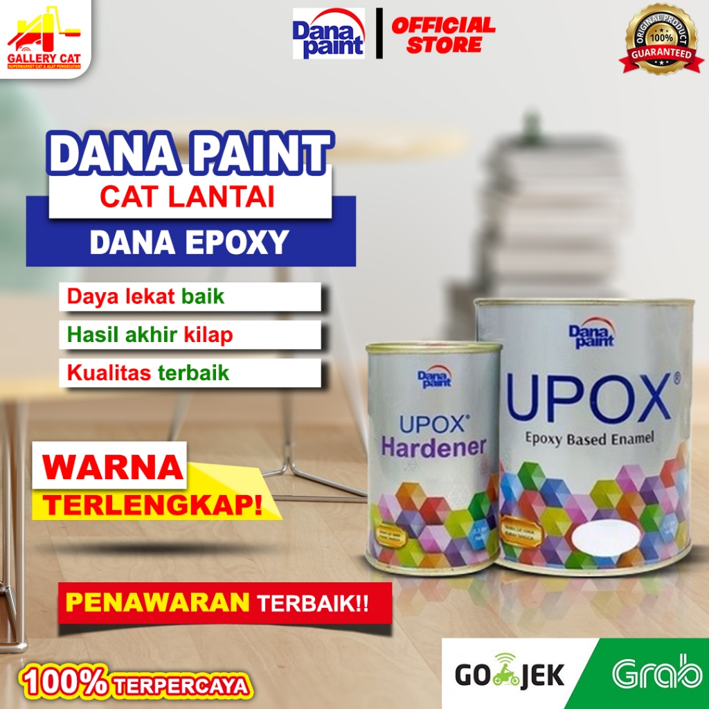 TERMURAH ASLI 100% CAT EPOXY LANTAI DANAPAINT UPOX 0.9 LITER SET (1SET EPOXY + HARDENER)