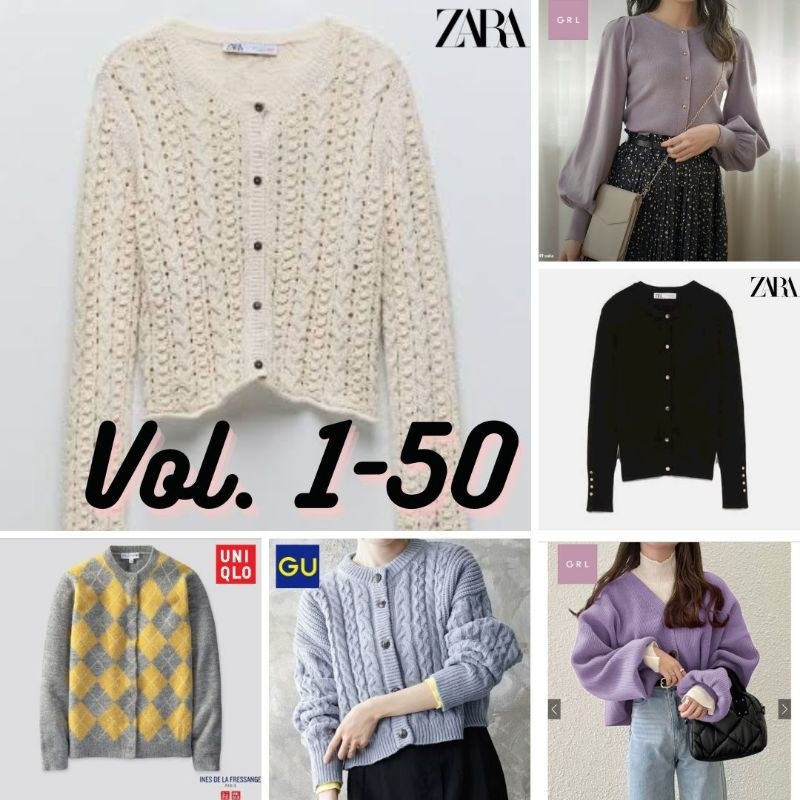 VOL. 1-59 CARDIGAN RAJUT BRANDED ZARA GRL UNIQLO GU HNM