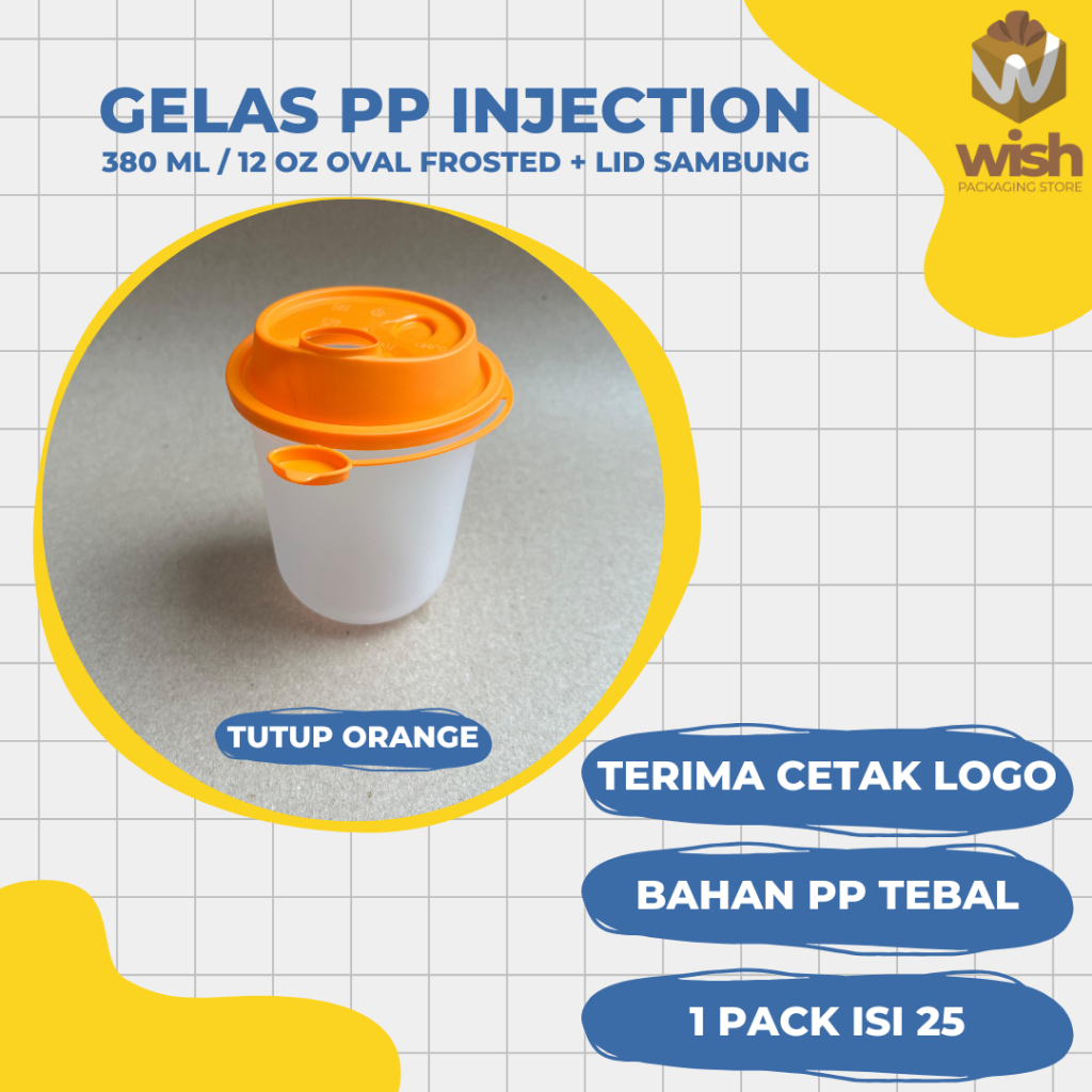 

Gooku 28 Store Gelas Thinwall Frost 380 Ml 12 Oz + Tutup Harga @25 Pcs / Gelas Pp