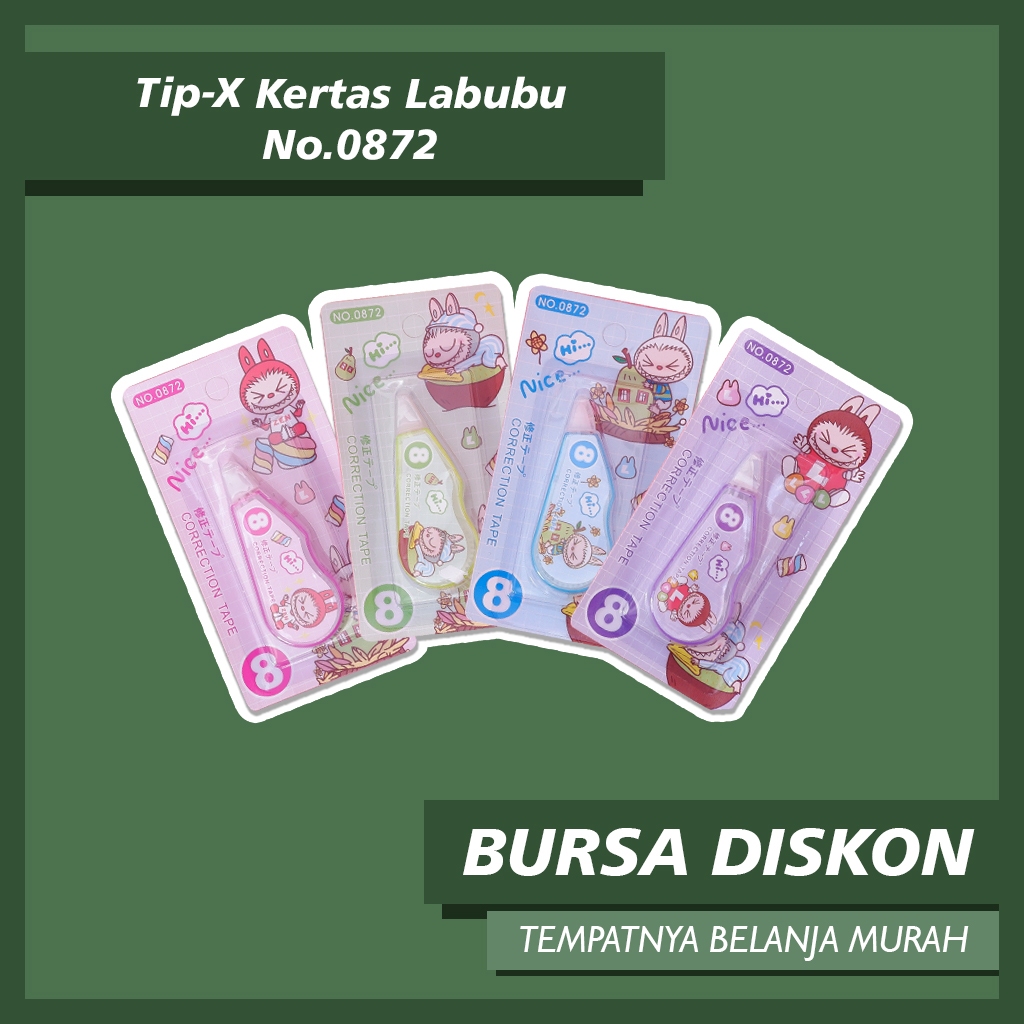 

Tip-X Kertas Labubu No.0872 Correction Tape Roll Tipe-X Penghapus Pulpen Tipex Tip-Ex Tipe X Pita