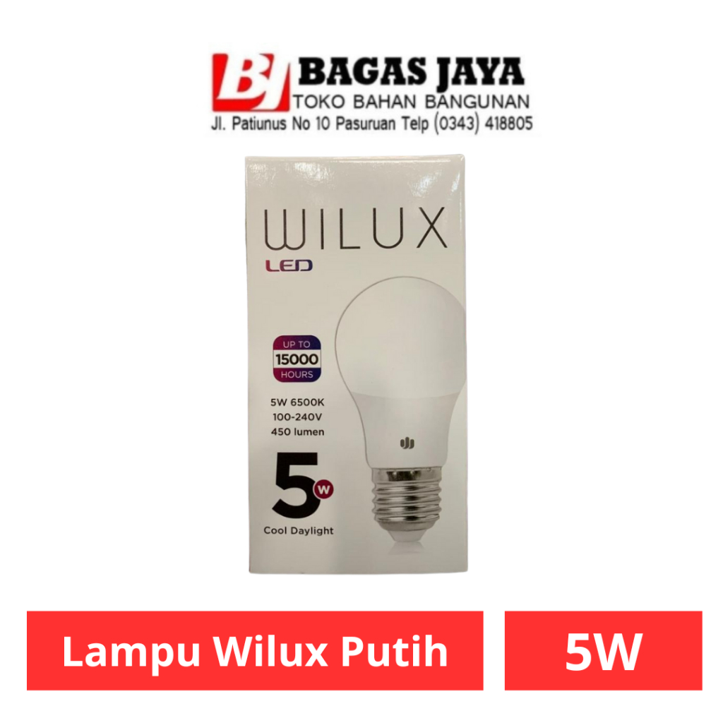 Lampu WILUX LED 5W Putih - 6500 K