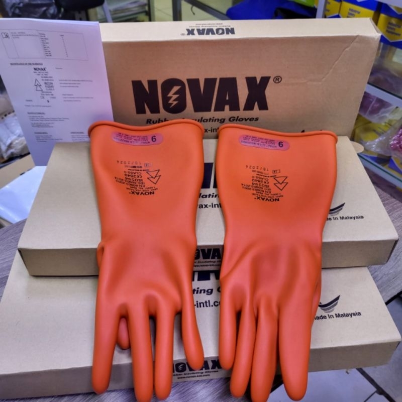 sarung tangan novax electrical / electrical gloves class 0 listrik 5kv