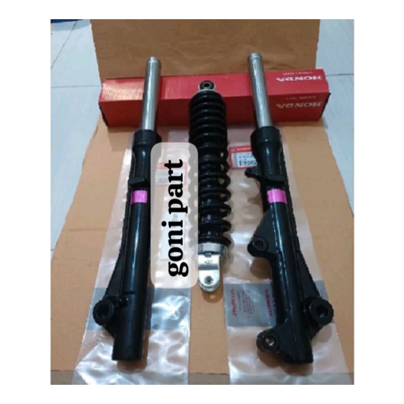 KZL Ashok depan plus tabung+shock belakang Honda beat karbu /Beat fi/beat esp 2017/Scoopy/spacy/Vari