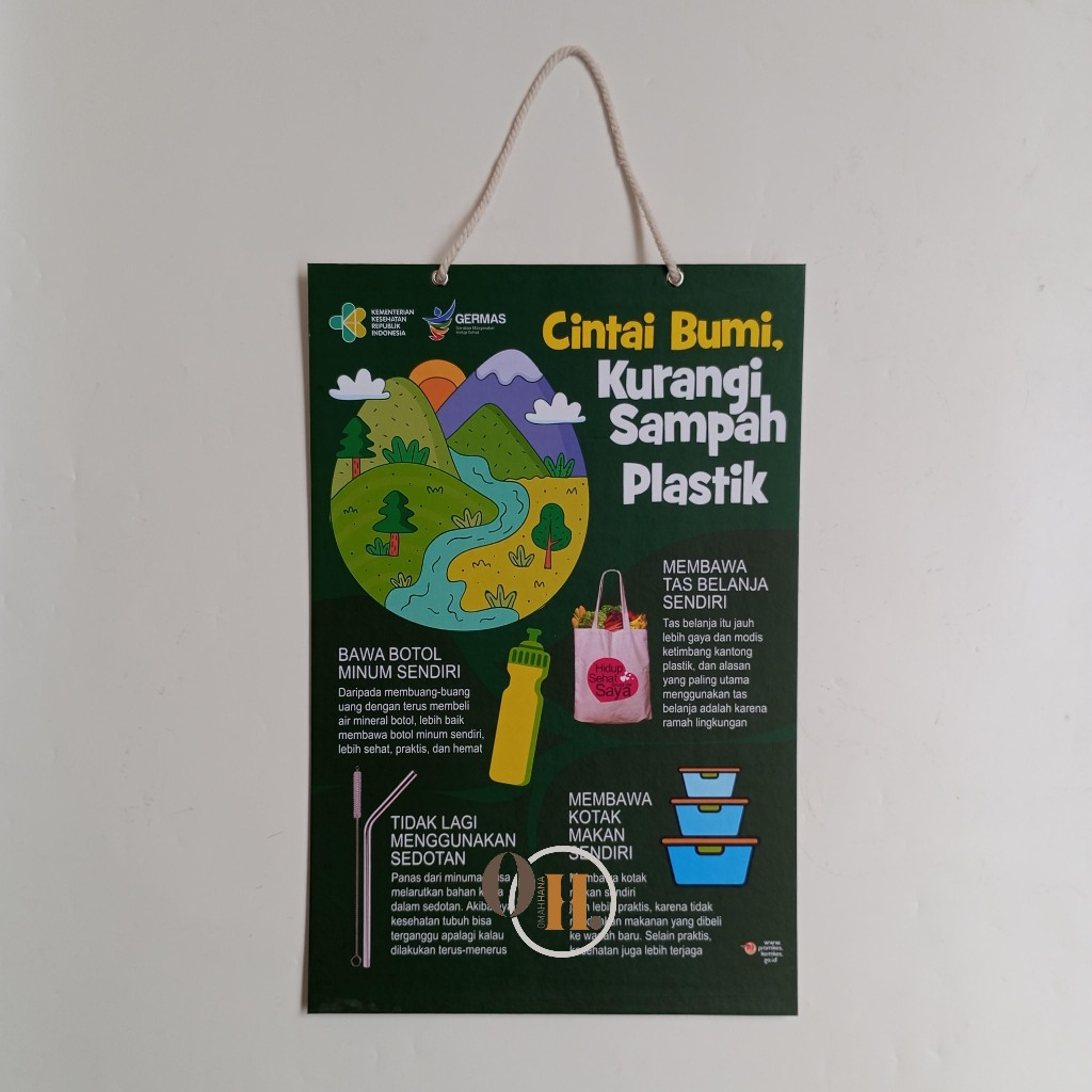 

Hard Poster Cintai Bumi Kurangi Sampah Plastik - 3R - Edukasi Sampah Plastik
