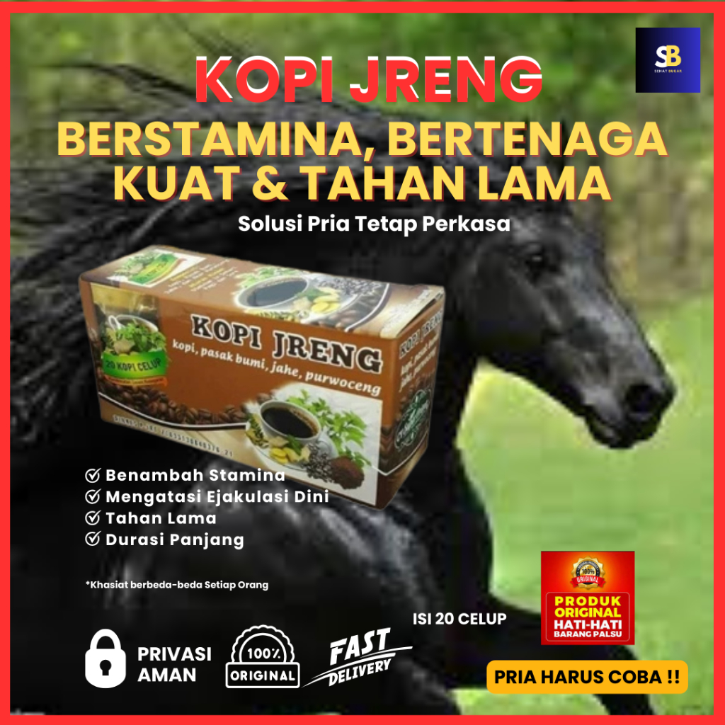 Kopi Jreng Penambah Stamina Pria Bikin Kuat Tahan lama Isi 20s - Kopi Jreng 100% Original