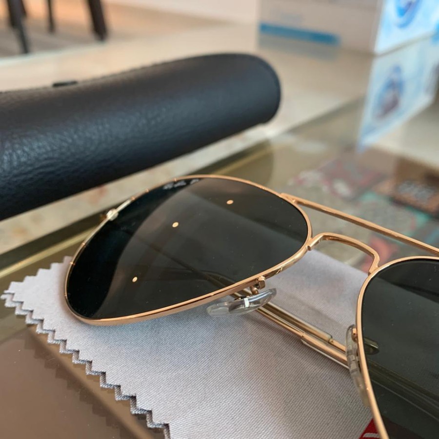 Rayban Aviator original classic polarized gold frame sunglasses kacamata hitam