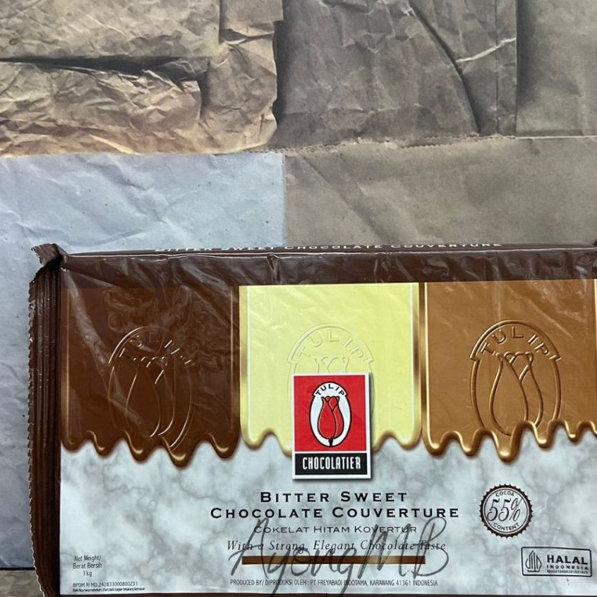 

TULIP COUVERTURE BITTER SWEET CHOCOLATE 1KG COKLAT HITAM KOVERTUR