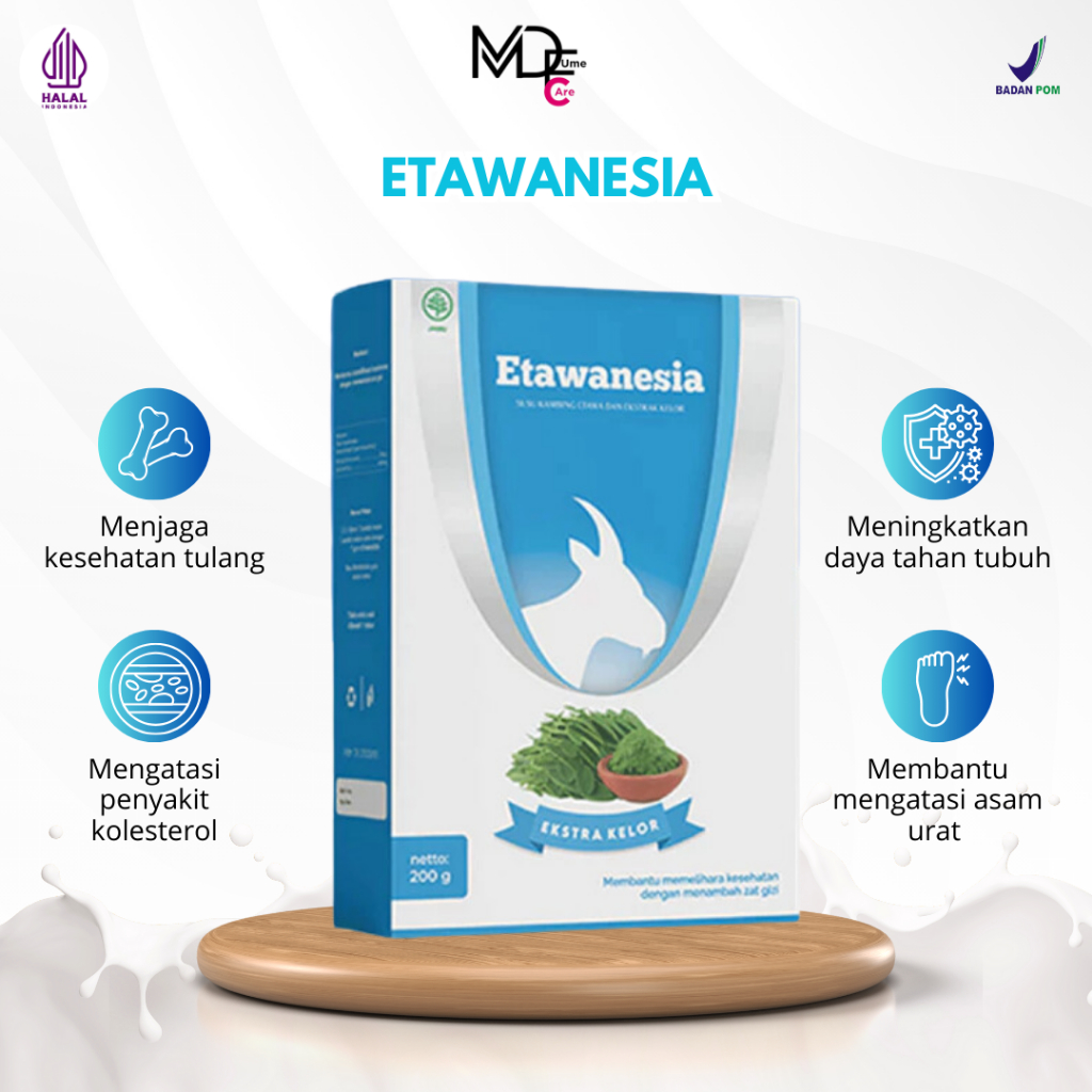 

Susu Kambing ETAWANESIA Etawa Biru 5x Lebih Efektif + Ekstrak Moringa Rasa Premium