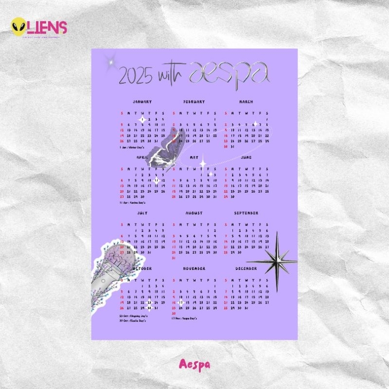 

Aespa Wall Kpop Calendar Aesthetic 2025 A3 - Kalender Dinding Estetik Size A3 Murah (BTS, NCT, Blackpink, Seventeen, NewJeans, TXT, Enhypen, Baby Monster, Straykids)