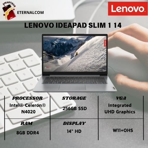 LAPTOP LENOVO IDEAPAD SLIM 1 14 N4020 8GB 256GB W11 14.0