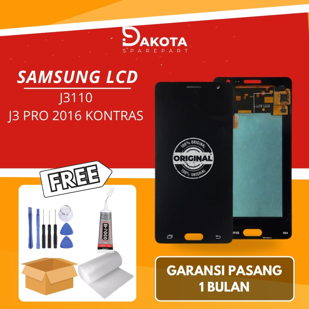 [ORIGINAL] LCD SAMSUNG J3110 / J3 PRO 2016 KONTRAS FULLSET ORIGINAL FREE LEM + OPENING SET