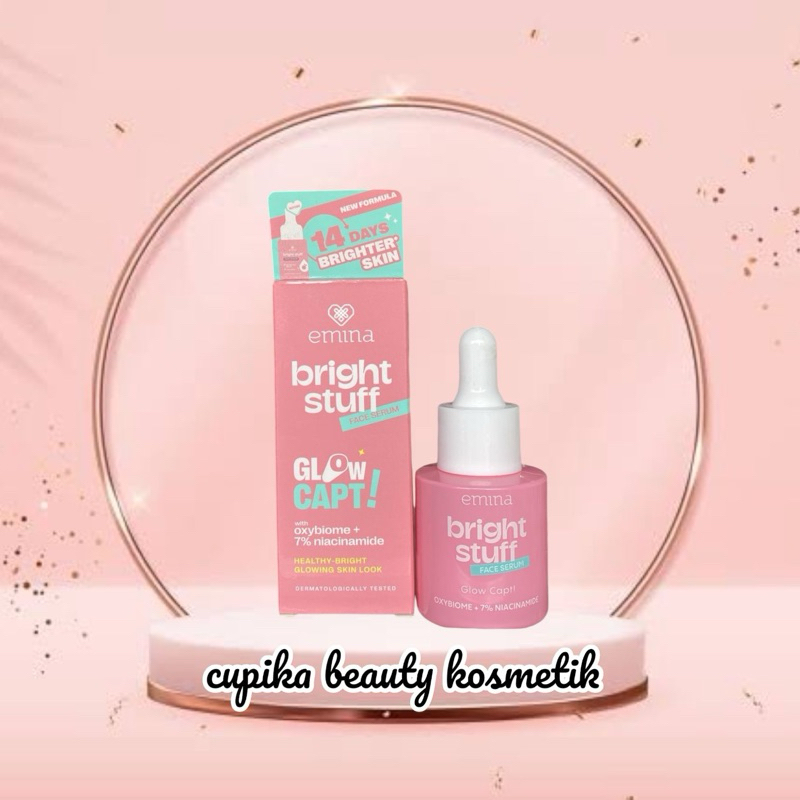 ic,ex) EMINA bright stuff face serum 20 ml glow capt oxybiome + 7% niacinamide glowing skin look