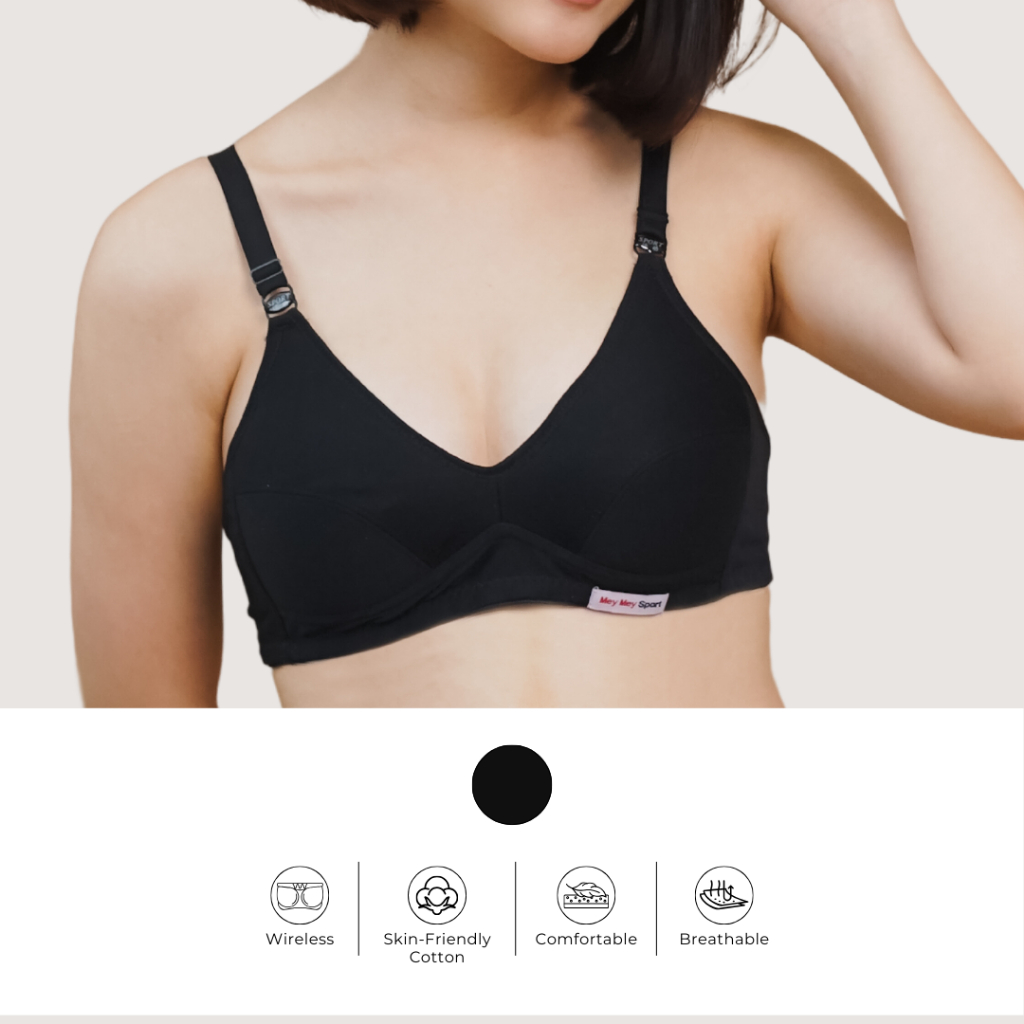 Bra Sport Tanpa Busa dan Kawat Warna Hitam BH Warna Hitam Polos Sport Bra Polos Warna Hitam BH Sport
