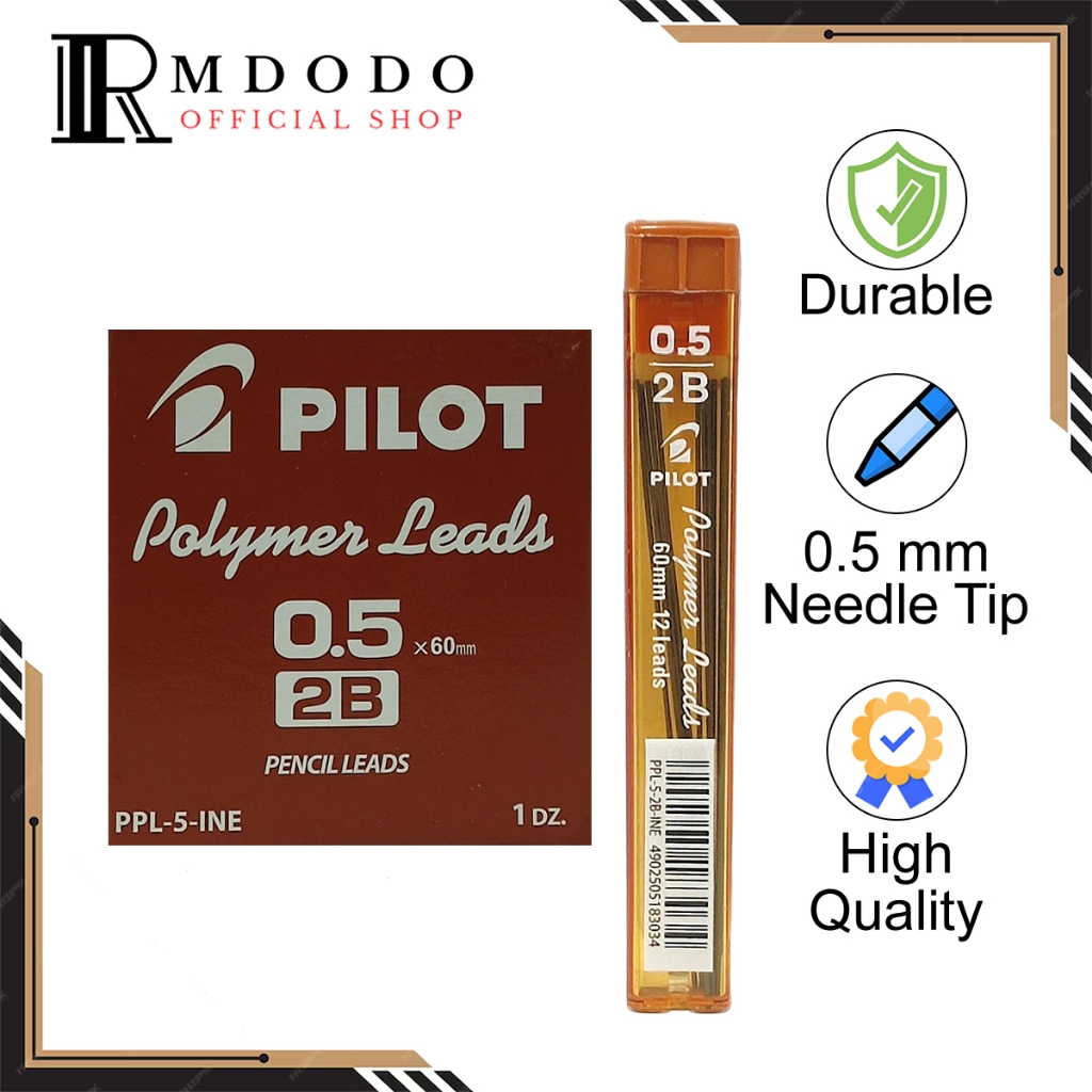 

Rmdodo - Isi Ulang Pensil Mekanik Pilot 0.5mm 2B [1 Tube - 12 Leads] / Refill Pensil PPL-5-INE