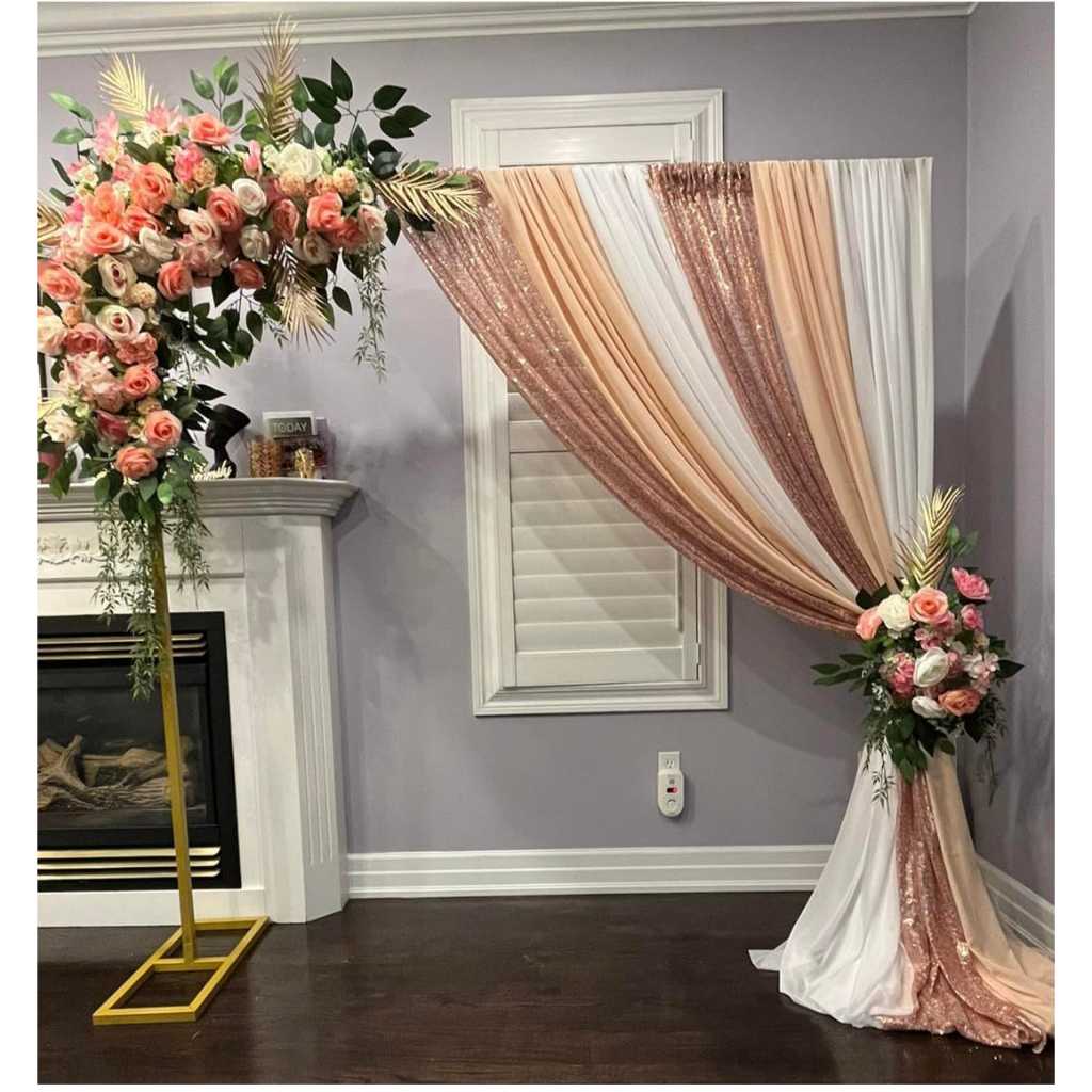 TERMURAH COD Tiang Adjust 3m x 3,3m backdrop besi DEKORASI LAMARAN Ring Besi Model Kotak Backdrop De