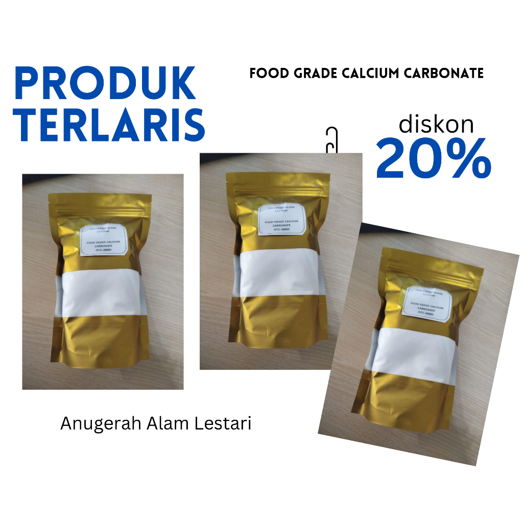 

[ Anugerah Alam Lestari ] Calcium Carbonate Food Grade Kemasan Reapack 1000 gram Terlaris Termurah Viral