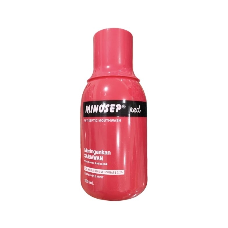 Minosep Red Obat Kumur Antiseptik Chlorhexidine Gluconate 0,2% Botol 200ml
