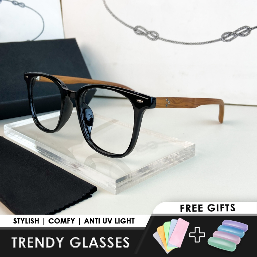 (Free Box & Lap)(G5088) Kacamata Photocromic Anti Radiasi kaca mata Minus Wanita Pria Cowok Elastik 