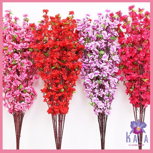 Bunga Sakura Plastik Tanaman Hias Artifisial Dekorasi Imlek Panjang 118 cm