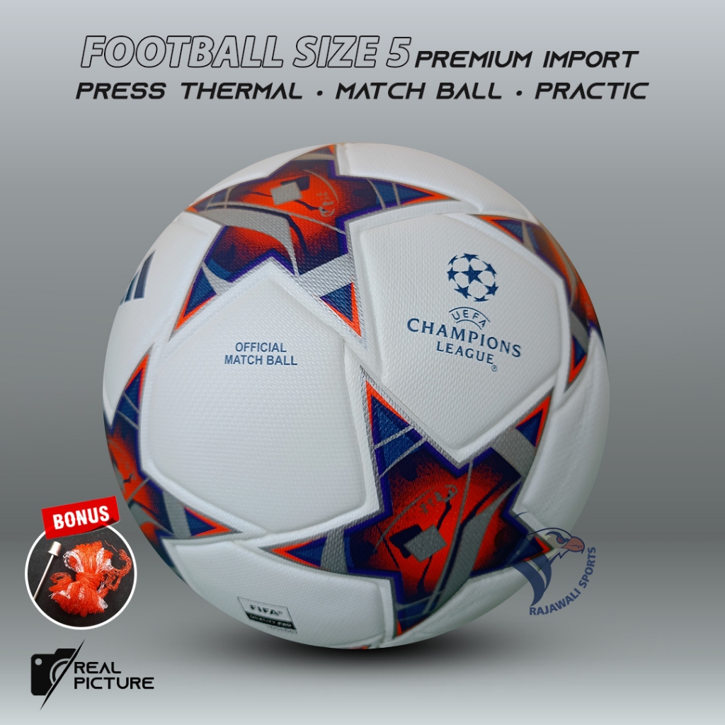 Bola Sepak Size 5 Asli Premium Bola Sepak Bola Adidas Merah Ori Press TSBE Import