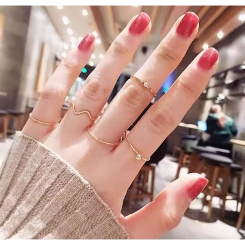 COD (Cb) SET 5IN1 CINCIN FASHION, CINCIN 5PCS, CINCIN FASHION KOREA, SET CINCIN KOREA, 5Pcs cincin, 