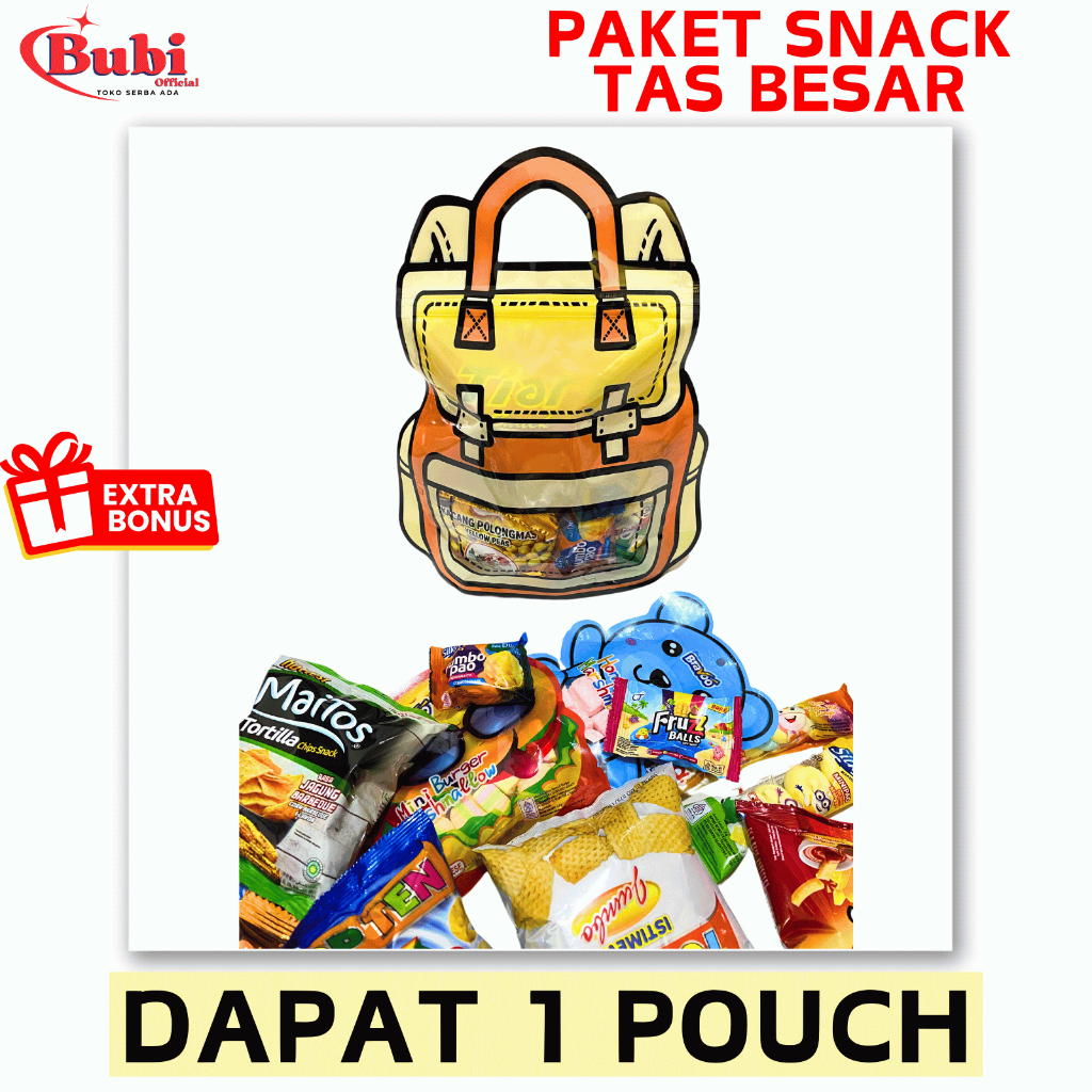 

(DAPAT 1 POUCH) PAKET SNACK POUCH MOTIF TAS BESAR| BINGKISAN ULANG TAHUN | TERMURAH gift