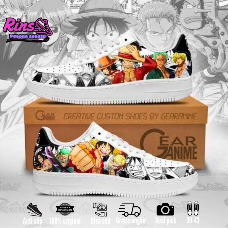 Rins-SEPATU SNEAKERS PRIA ONE PIECE LUFFY ZORO SANJI ACE(BG-979)